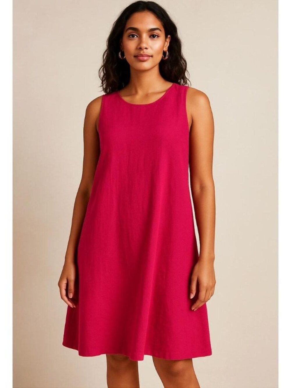 NWOT Anthropologie Bright Fuchsia Sleeveless  Dress